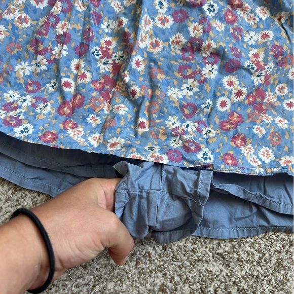 Urban Outfitters Pins and Needles Halter Skirted Romper Blue Floral Summer Large - Picture 8 of 10